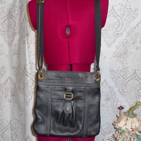 The Sak Bags The Sak Black Pebbled Leather Crossbody Bag Long Adj